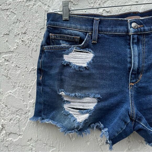 JOES Blythe Cut Off Jeans Women’s Size 31 Raw Fray Hem Distressed Dark Wash - Picture 2 of 10